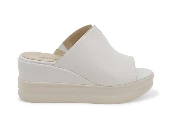 Melluso Ciabatte con Zeppa Alta Tomaia una Fascia Pelle Bianca R80536-223377